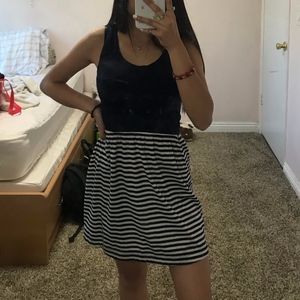 Navy Blue Striped Dress